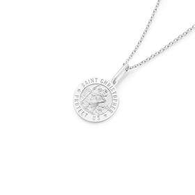 Silver-Round-15mm-St-Christopher-Pendant-Made-In-Italy on sale