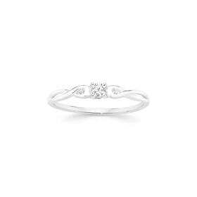 Sterling+Silver+Cubic+Zirconia+Fine+Twist+Ring+Size+P