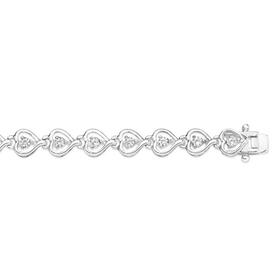 Silver-Pear-CZ-19cm-Link-Bracelet on sale