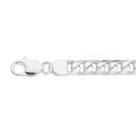 Sterling+Silver+22cm+Square+Cut+Curb+Gents+Bracelet