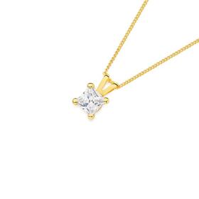 9ct-Gold-Cubic-Zirconia-Split-Bale-Pendant on sale