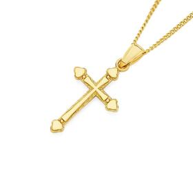9ct-Gold-18mm-Fluted-Diamond-cut-Edge-Celtic-Cross-Pendant on sale