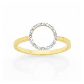 9ct-Gold-Diamond-Circle-Ring on sale
