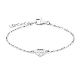Silver-CZ-Heart-172cm-Bracelet on sale