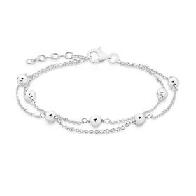 Silver-Double-Strand-1825cm-Cable-Bracelet on sale