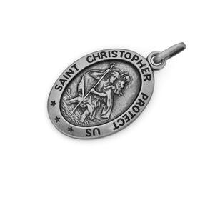 Silver-20mm-Oval-St-Christopher-Medal-Charm on sale