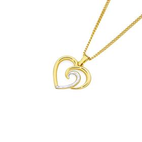 9ct-Gold-Two-Tone-Diamond-Cut-Infinite-Love-Open-Heart-Pendant on sale