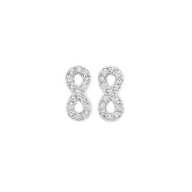 Silver-CZ-Infinity-Stud-Earrings on sale
