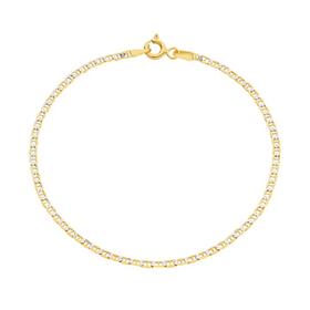 9ct-Gold-185cm-Two-Tone-Diamond-Cut-Marine-Bracelet on sale