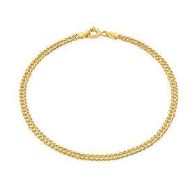 9ct-Gold-195cm-Solid-Double-Curb-Bracelet on sale