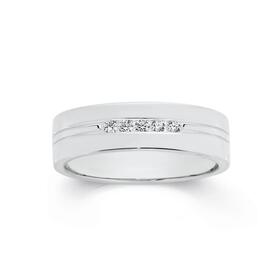 Sterling-Silver-5-Cubic-Zirconia-Double-Line-Gents-Ring on sale