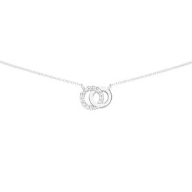 Sterling-Silver-Cubic-Zirconia-423cm-Circles-of-Love-Necklet on sale