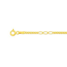 9ct-Gold-19cm-Hollow-Fancy-Figaro-Curb-Bracelet on sale