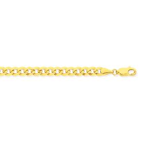9ct-Gold-19cm-Solid-Diamond-Cut-Cuban-Bracelet on sale
