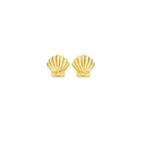 9ct-Gold-Clam-Stud-Earrings on sale