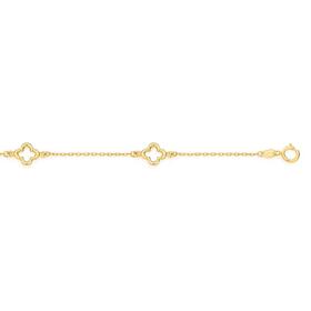 9ct-Gold-19cm-Multi-Open-Clover-Solid-Trace-Bracelet on sale