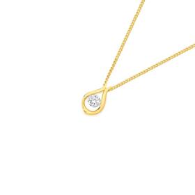 Alora-9ct-Gold-Solitaire-Lab-Grown-Diamond-Twinkle-Tear-Drop-Pendant on sale