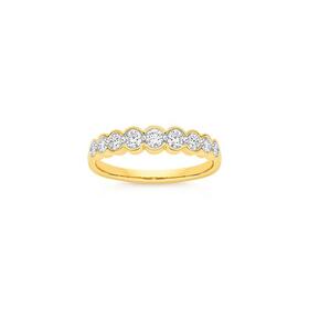 Alora+9ct+Gold+Lab+Grown+Diamond+Semi+Bezel+Set+Band