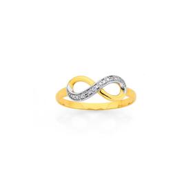 9ct+Gold+Diamond+Infinity+Ring