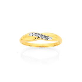 9ct+Gold+Diamond+Crossover+Ring