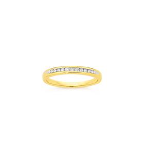 9ct+Gold+Diamond+Channel+Set+Band