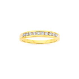 9ct+Gold+Diamond+Channel+Set+Band