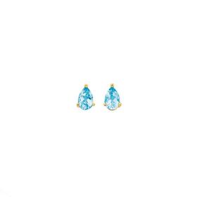 9ct+Gold+Sky+Blue+Topaz+Stud+Earrings