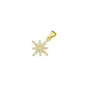 9ct-Gold-Cubic-Zirconia-Star-Pendant on sale