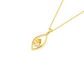 9ct-Gold-Citrine-Diamond-Pendant on sale