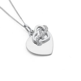 Sterling-Silver-Cubic-Zirconia-Infinity-Heart-Pendant on sale
