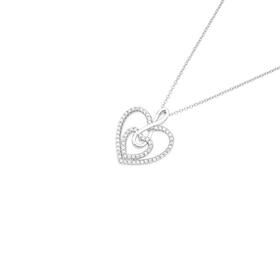 Sterling-Silver-Cubic-Zirconia-Twin-Heart-Infinity-Pendant on sale