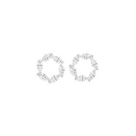 Sterling-Silver-Cubic-Zirconia-Radial-Marquise-Stud-Earrings on sale