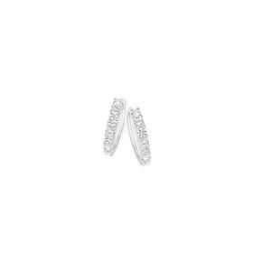 Silver-CZ-16mm-Huggie-Earrings on sale