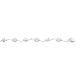 Sterling-Silver-Man-Made-Opal-Cubic-Zirconia-19cm-Bracelet on sale