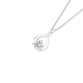 Silver-CZ-Wishbone-Pendant on sale