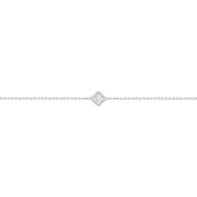 Silver-CZ-17515cm-Clover-Halo-Bracelet on sale