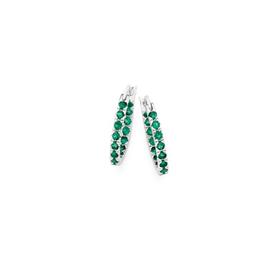 Silver-Green-15mm-Inside-Out-Hoop-Earrings on sale