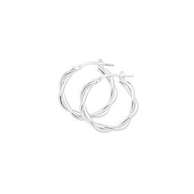 Sterling+Silver+3x21mm+Double+Twist+Hoop+Earrings