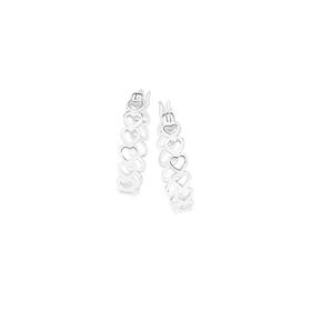 Silver-4x19mm-Heart-Link-Hoop-Earrings on sale