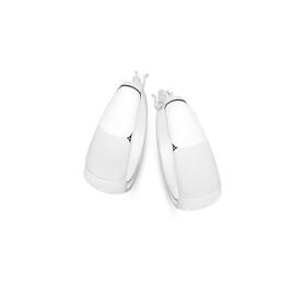 Silver-7x14mm-Flat-Creole-Hoop-Earrings on sale