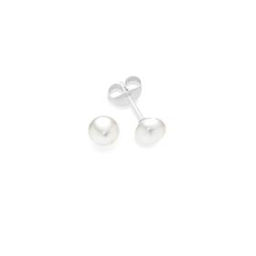 Silver-Button-Pearl-Stud-Earrings on sale