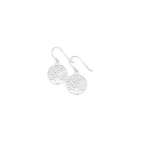 Silver-Tree-of-Life-Drop-Hook-Earrings on sale