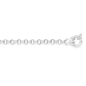 Silver-185cm-Bolt-Ring-Belcher-Bracelet-Made-In-Italy on sale