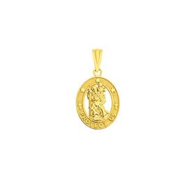 9ct-Gold-St-Christopher-Oval-Medal-Pendant on sale