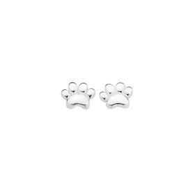 Sterling-Silver-Paw-Print-Stud-Earrings on sale