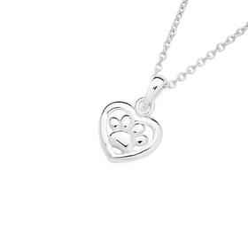 Silver-Paw-Print-In-Heart-Pendant on sale