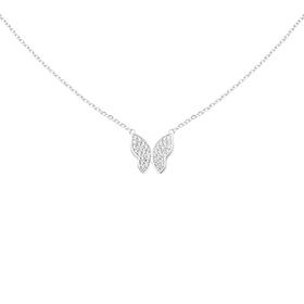 Sterling-Silver-355cm-Pave-Cubic-Zirconia-Butterfly-Necklet on sale