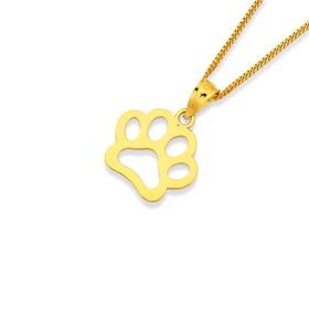 9ct+Gold+Dog+Paw+Pendant