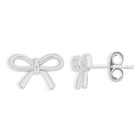Silver-Bow-Stud-Earrings on sale