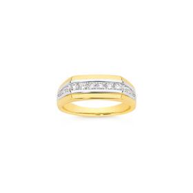 9ct-Gold-Lab-Grown-Diamonds-Channel-Set-Gents-Ring on sale